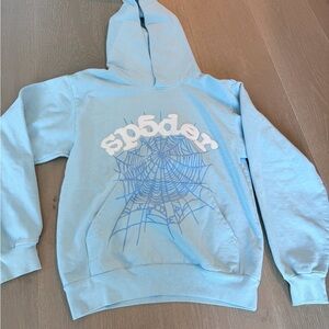 Sp5der Light Blue Kids Hoodie